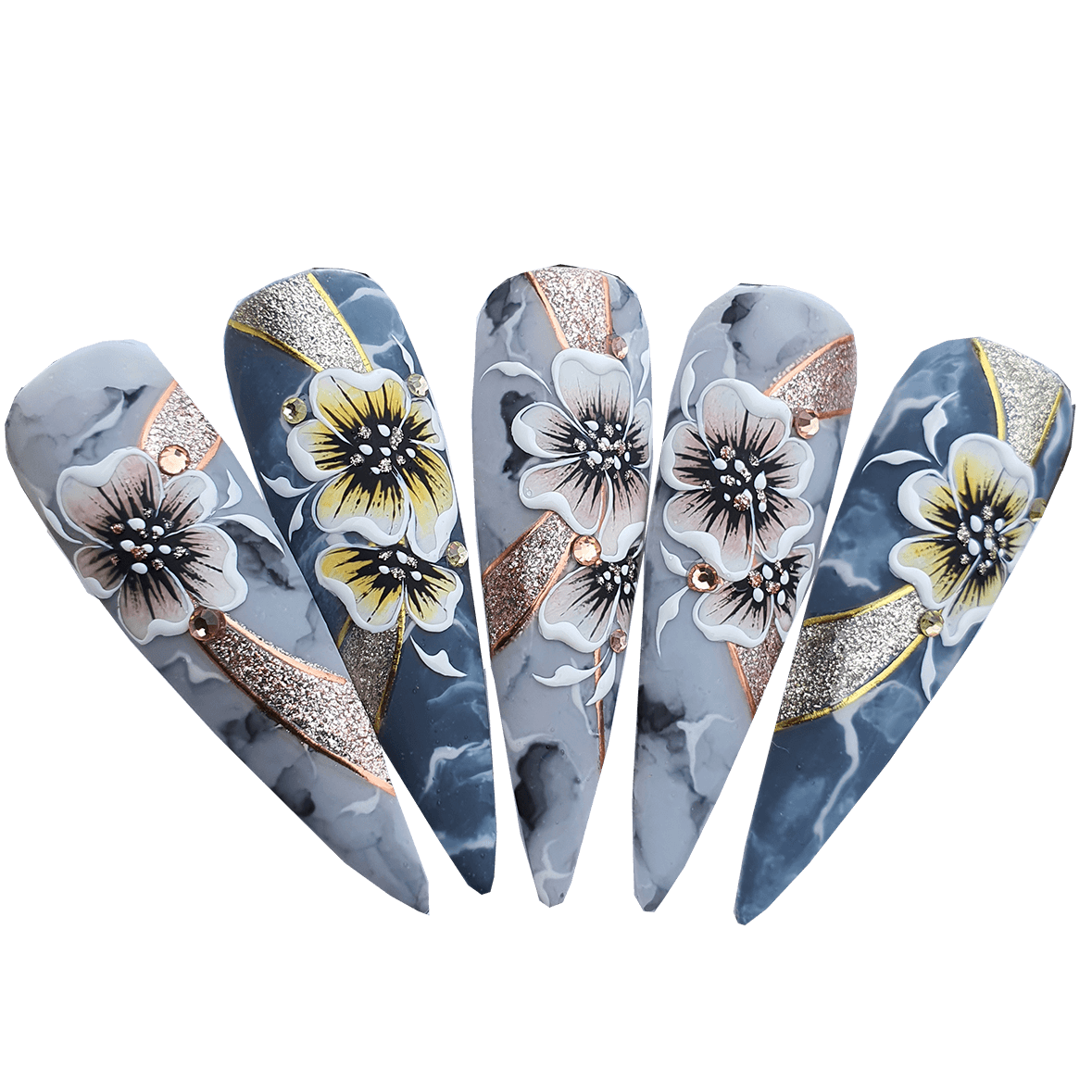 ONLINE nailART SCHULUNG PopUp Flowers: Gel Painting & Ink Marble